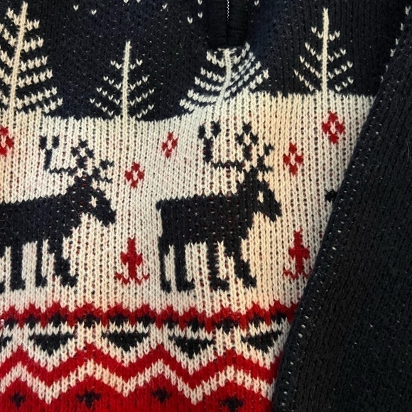 Simply Southern quarter zip deer winter sweater oversized sz L womens skiing - Picture 3 of 12